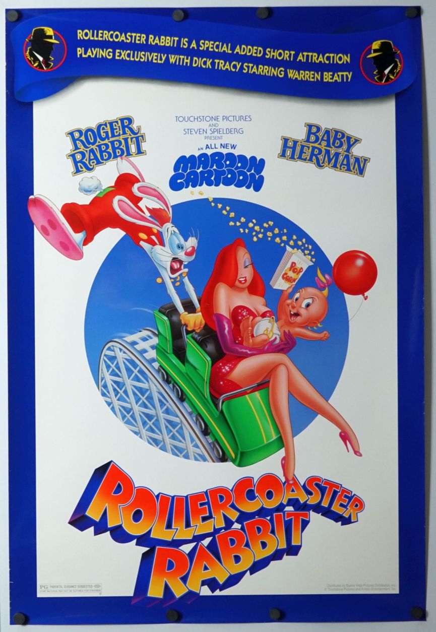 Roller Coaster Rabbit (1990) original theatrical movie poster - Final