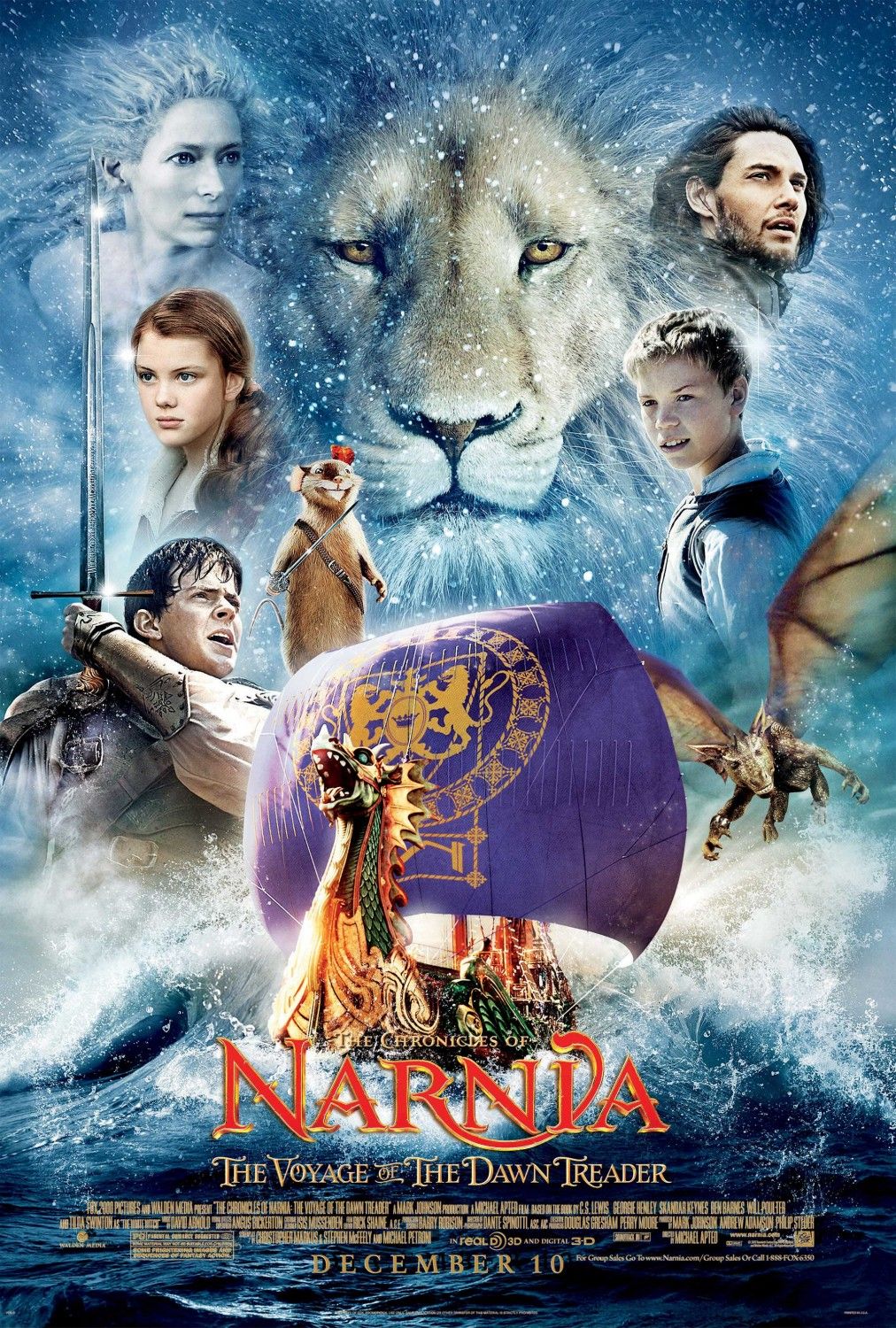 The Chronicles of Narnia: The Voyage of the Dawn Treader (2010) original theatrical movie poster - Style C