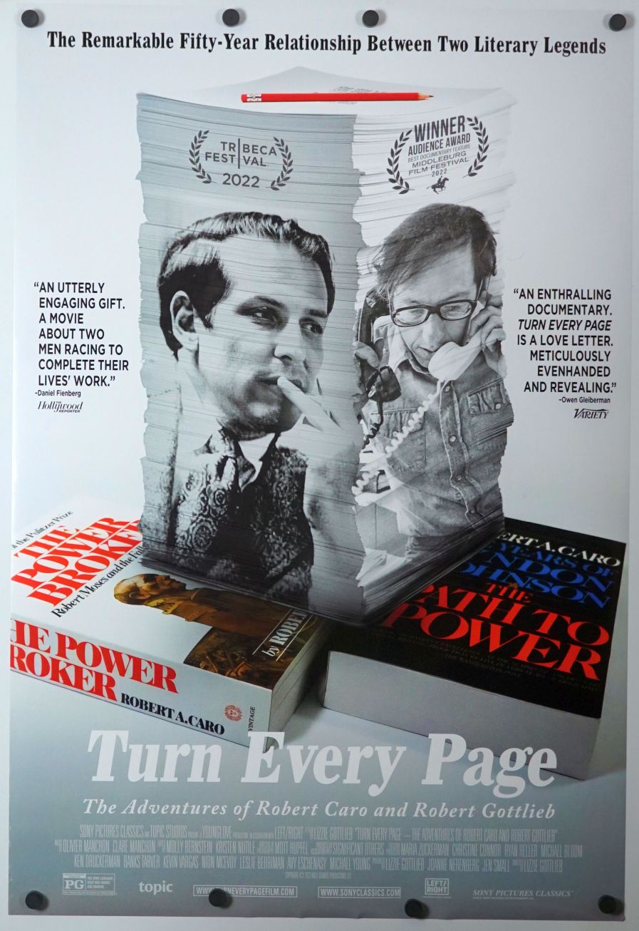 Turn Every Page - The Adventures of Robert Caro and Robert Gottlieb (2022) original theatrical movie poster - Final