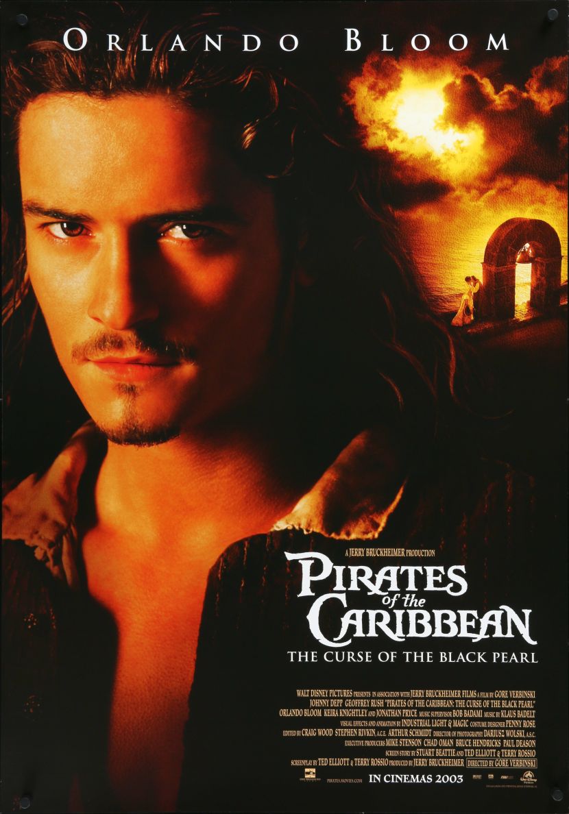 Pirates of the Caribbean: The Curse of the Black Pearl (2003) original theatrical movie poster - Advance Style A
