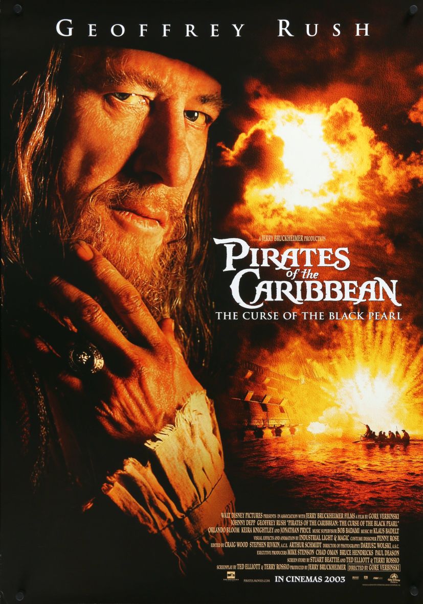 Pirates of the Caribbean: The Curse of the Black Pearl (2003) original theatrical movie poster - Advance Style B