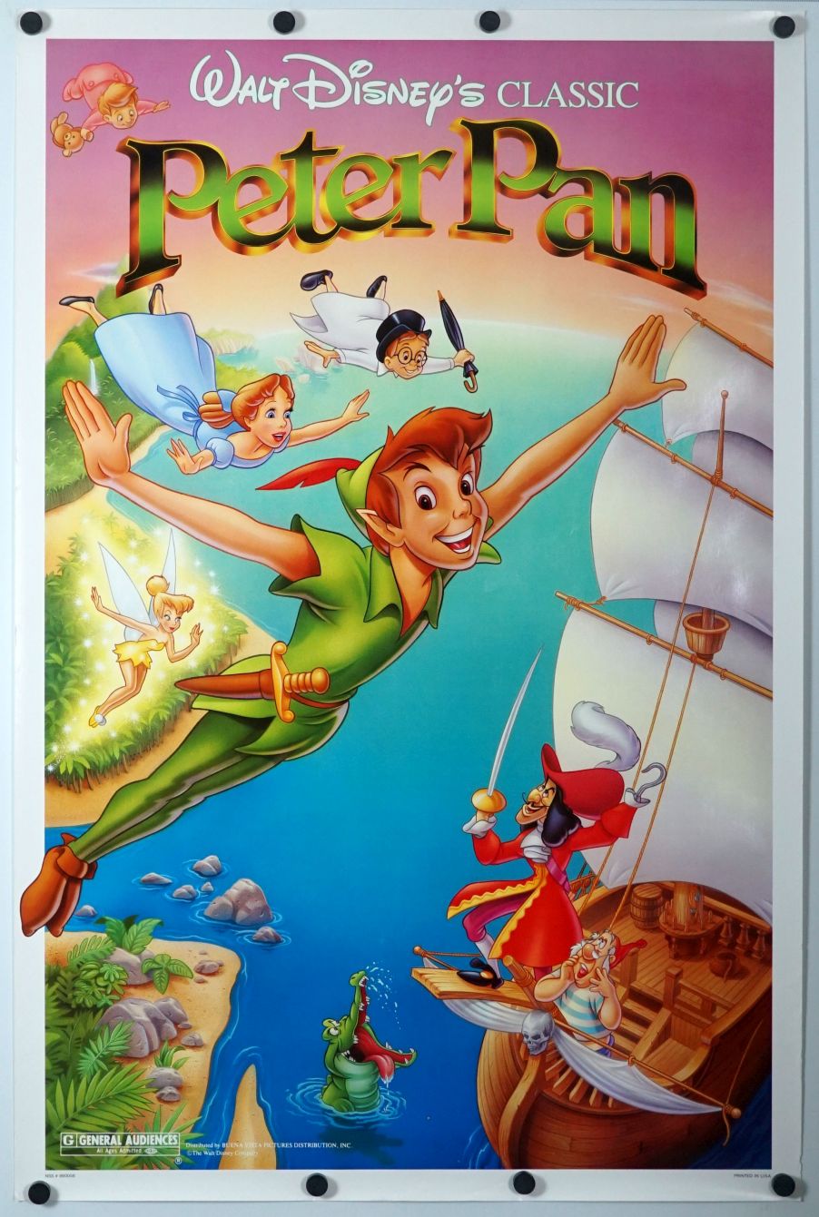 Peter Pan (1989) original theatrical movie poster - Re-Release