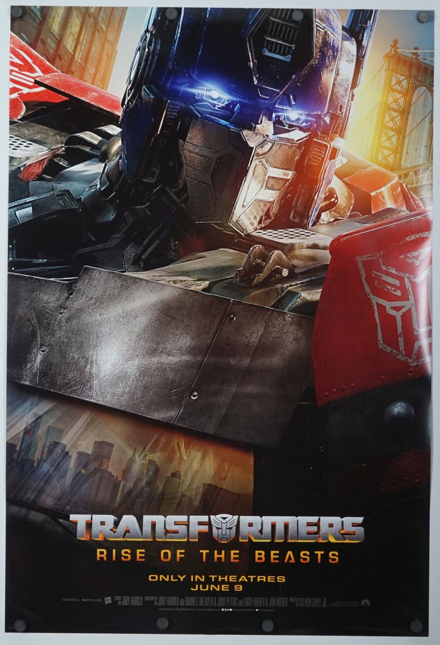 Transformers: Rise of the Beasts (2023) original theatrical movie poster - Advance Style A