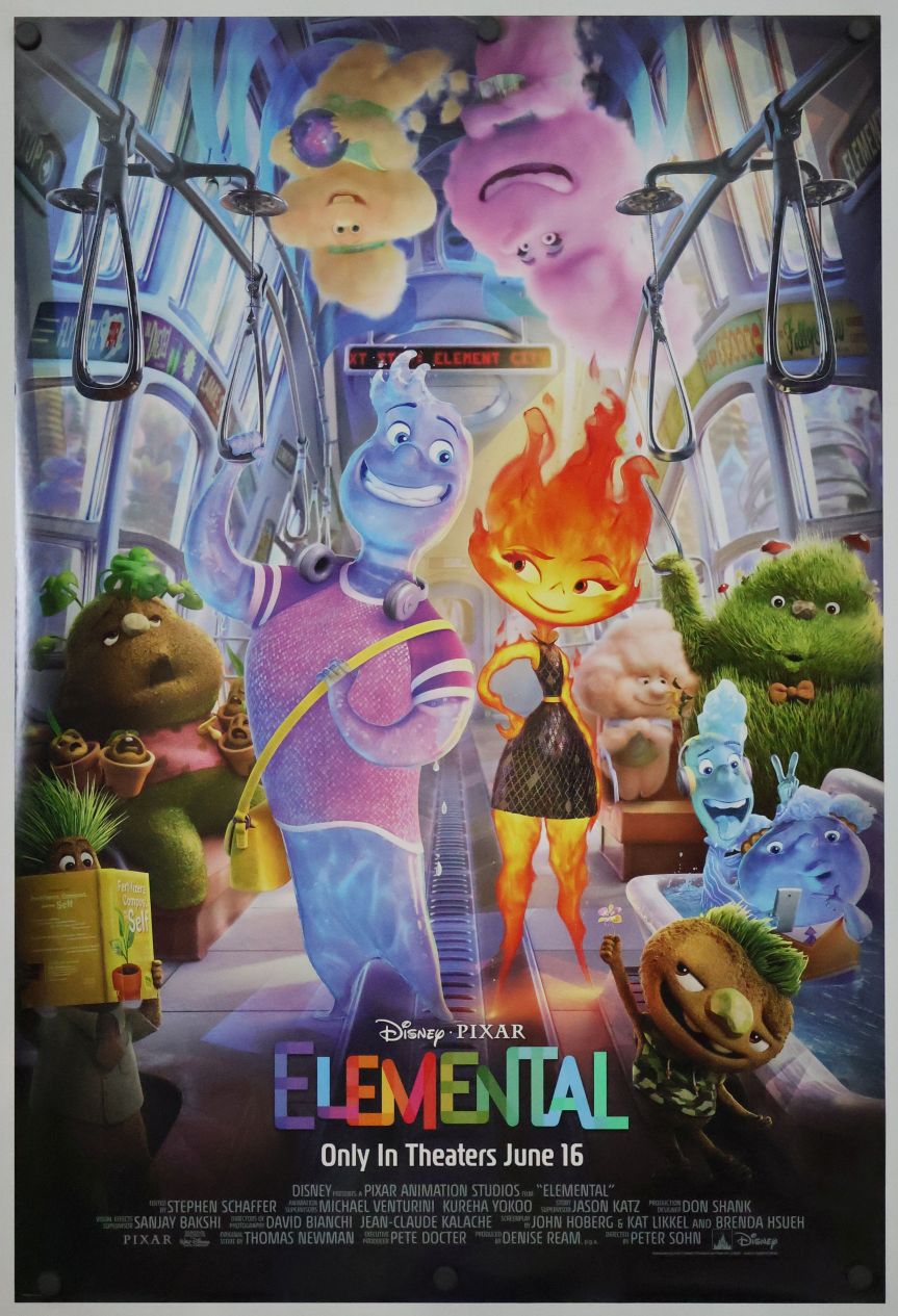 Elemental (2023) original theatrical movie poster - Final