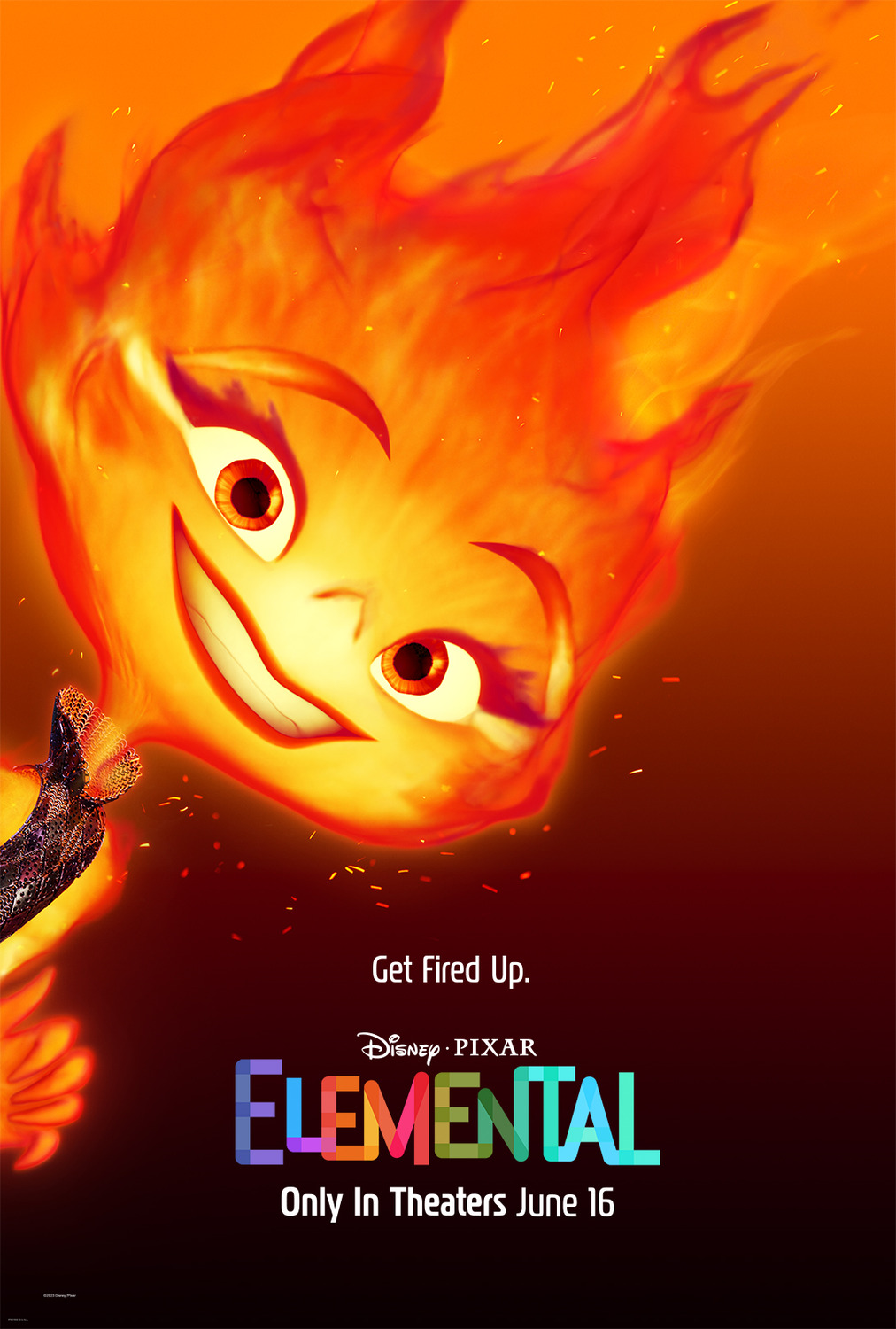 Elemental (2023) original theatrical movie poster - Advance Style A