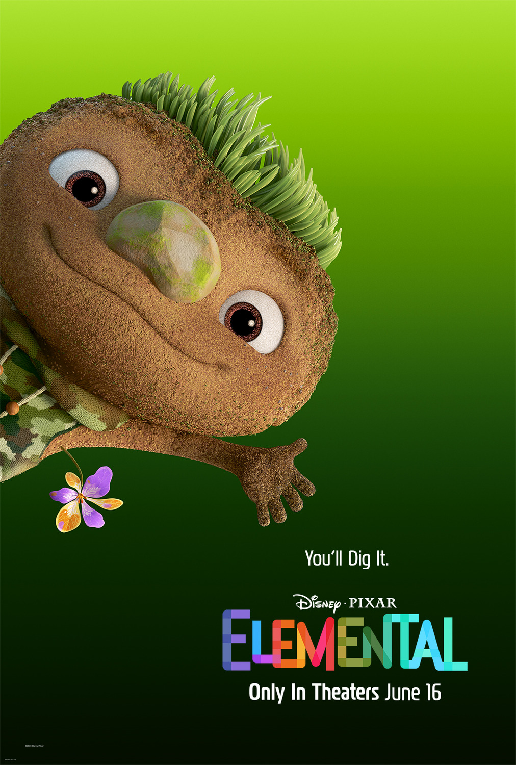 Elemental (2023) original theatrical movie poster - Advance Style B