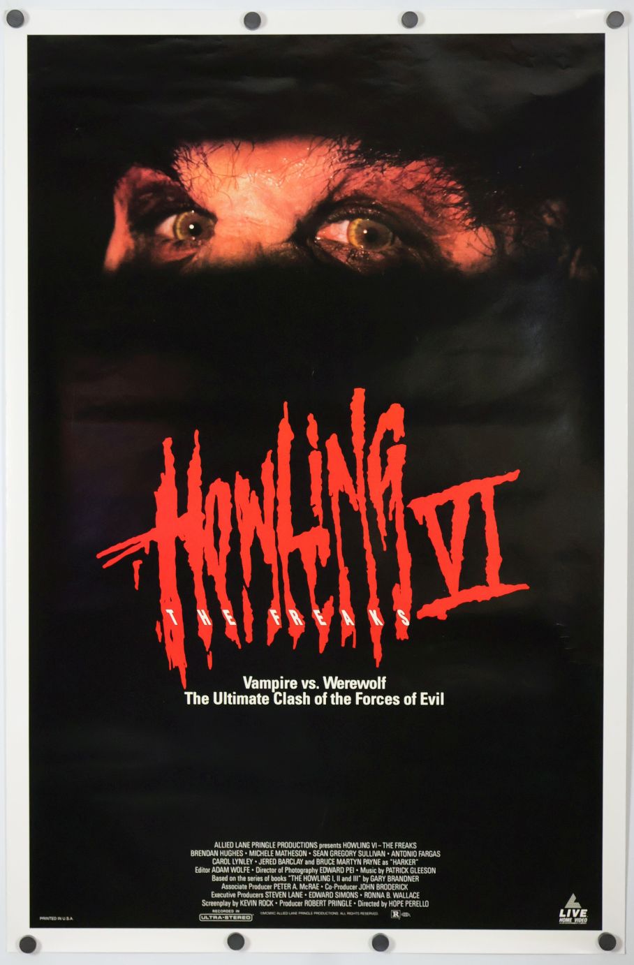 Howling VI: The Freaks (1991) original theatrical movie poster - Video