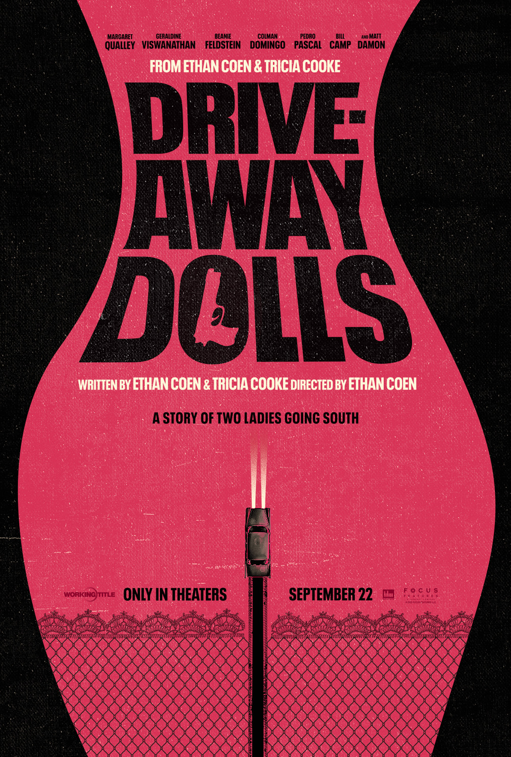 Drive-Away Dolls (2024) original theatrical movie poster - Advance