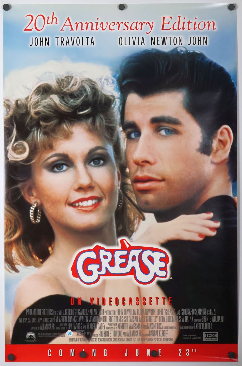 Grease (1998) original theatrical movie poster - Video Re-Release