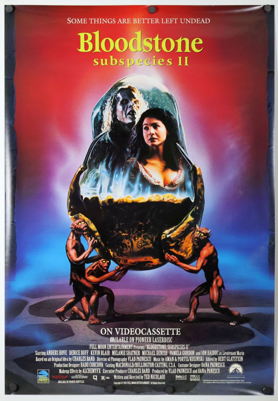 Bloodstone: Subspecies II (1993) original theatrical movie poster - Video