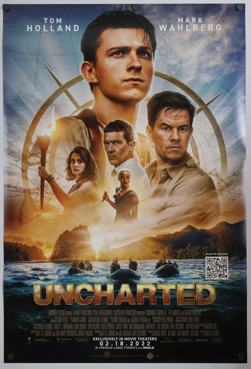 Uncharted (2022) original theatrical movie poster - Final