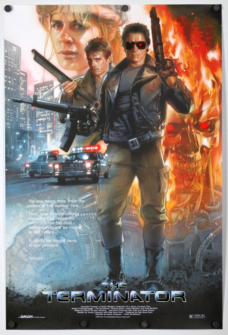 The Terminator (1984) original theatrical movie poster - Silk Screen