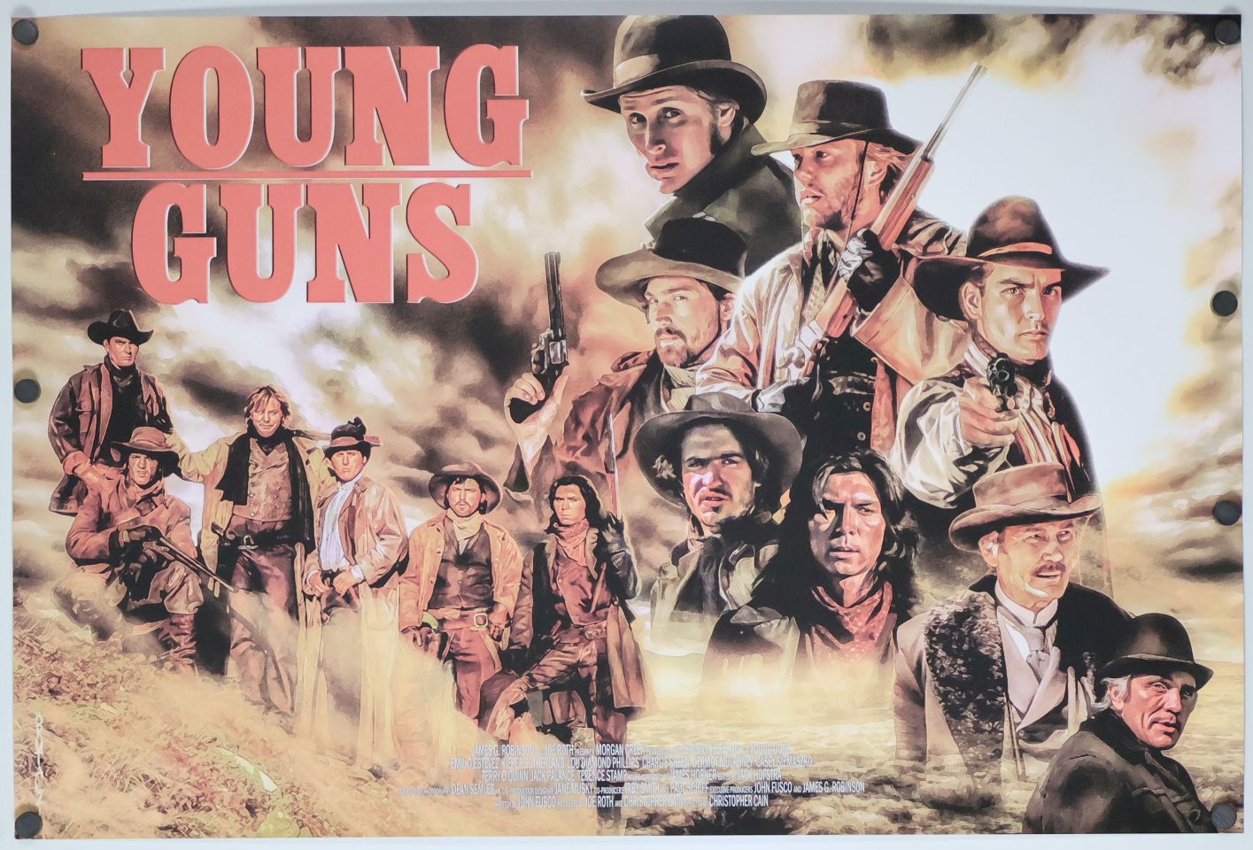 Young Guns (1988) original theatrical movie poster - Silk Screen
