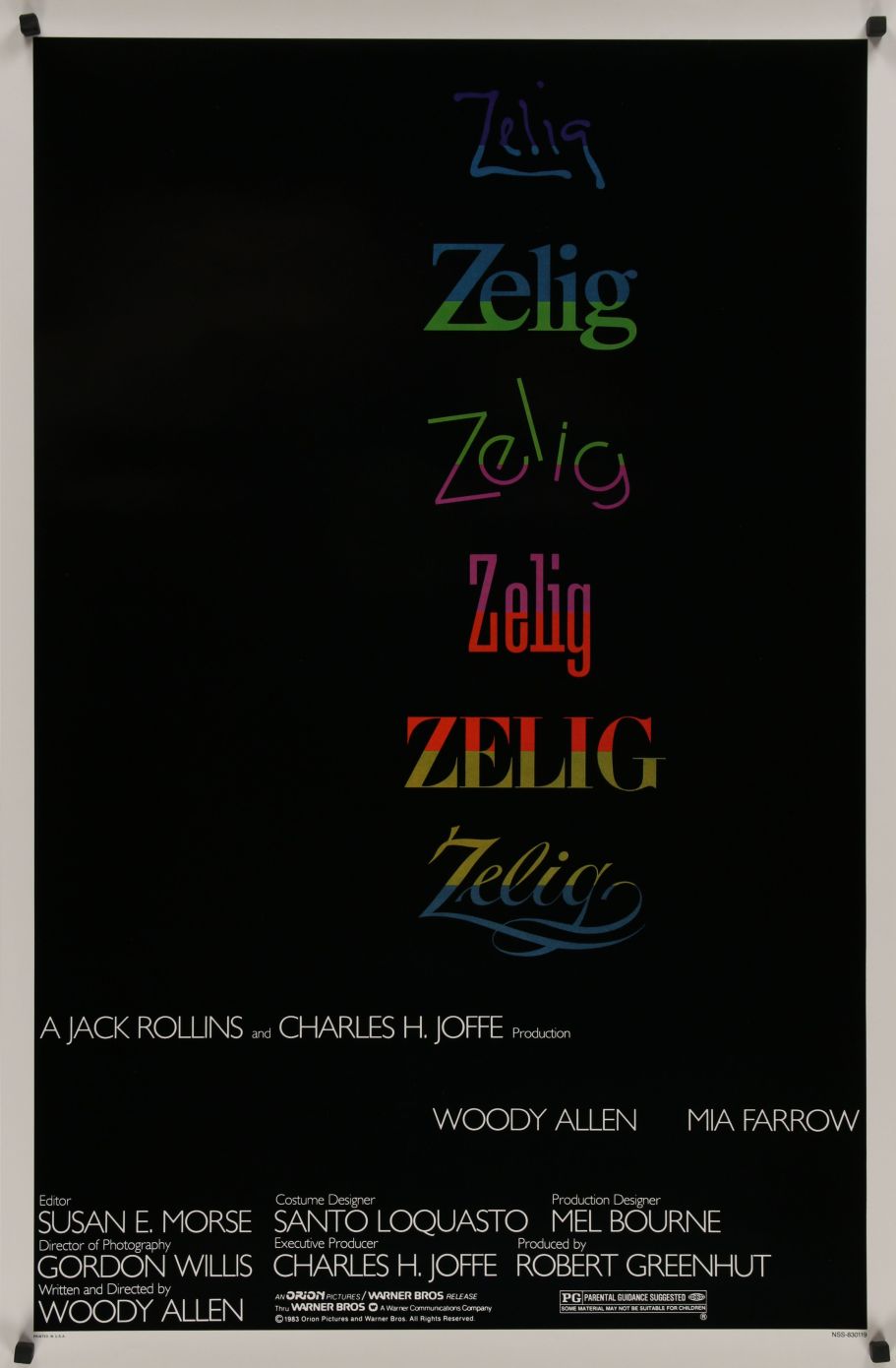 Zelig (1983) original theatrical movie poster - Final