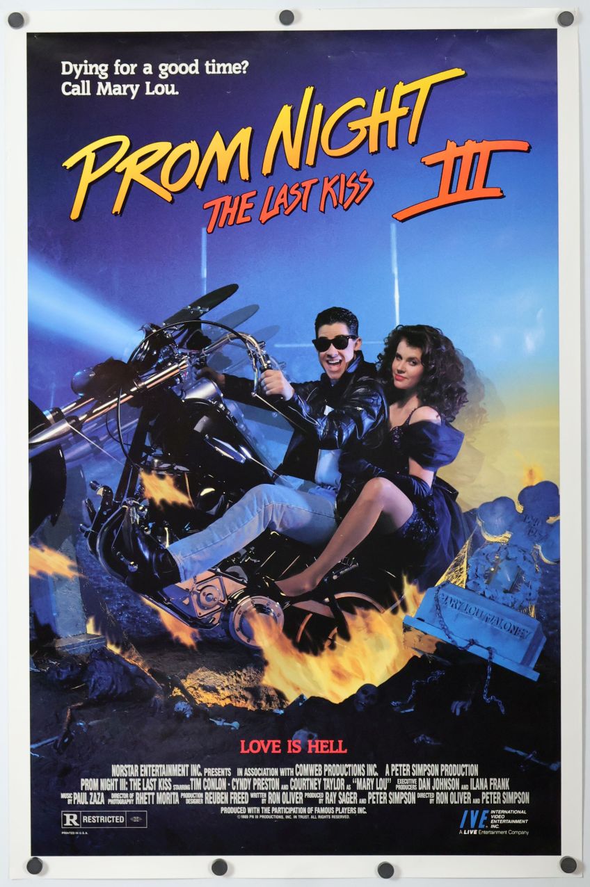 Prom Night III: The Last Kiss (1990) original theatrical movie poster - Video