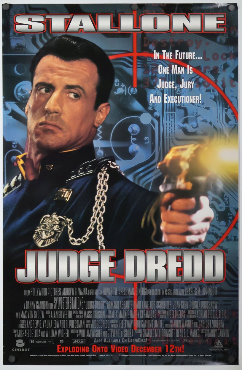 Judge Dredd (1995) original theatrical movie poster - Video