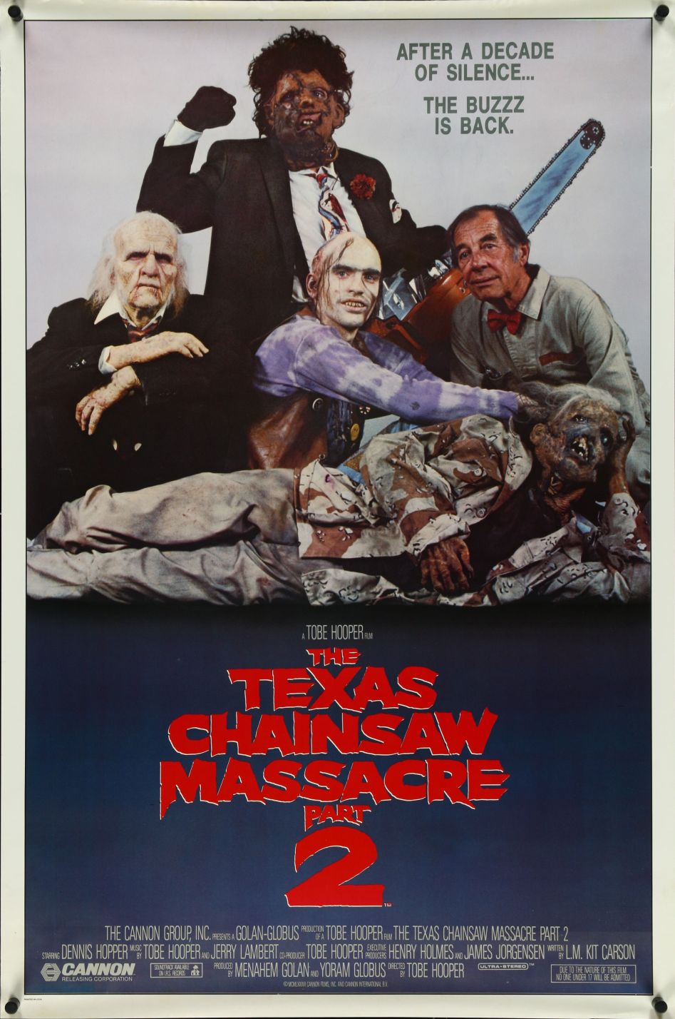 The Texas Chainsaw Massacre 2 (1986) original theatrical movie poster - Final