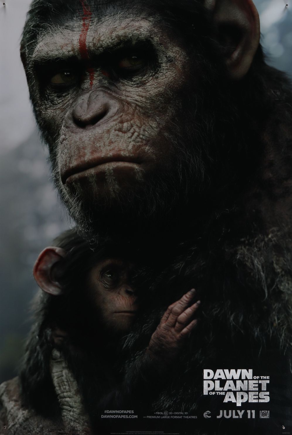 Dawn of the Planet of the Apes (2014) original theatrical movie poster - Style B