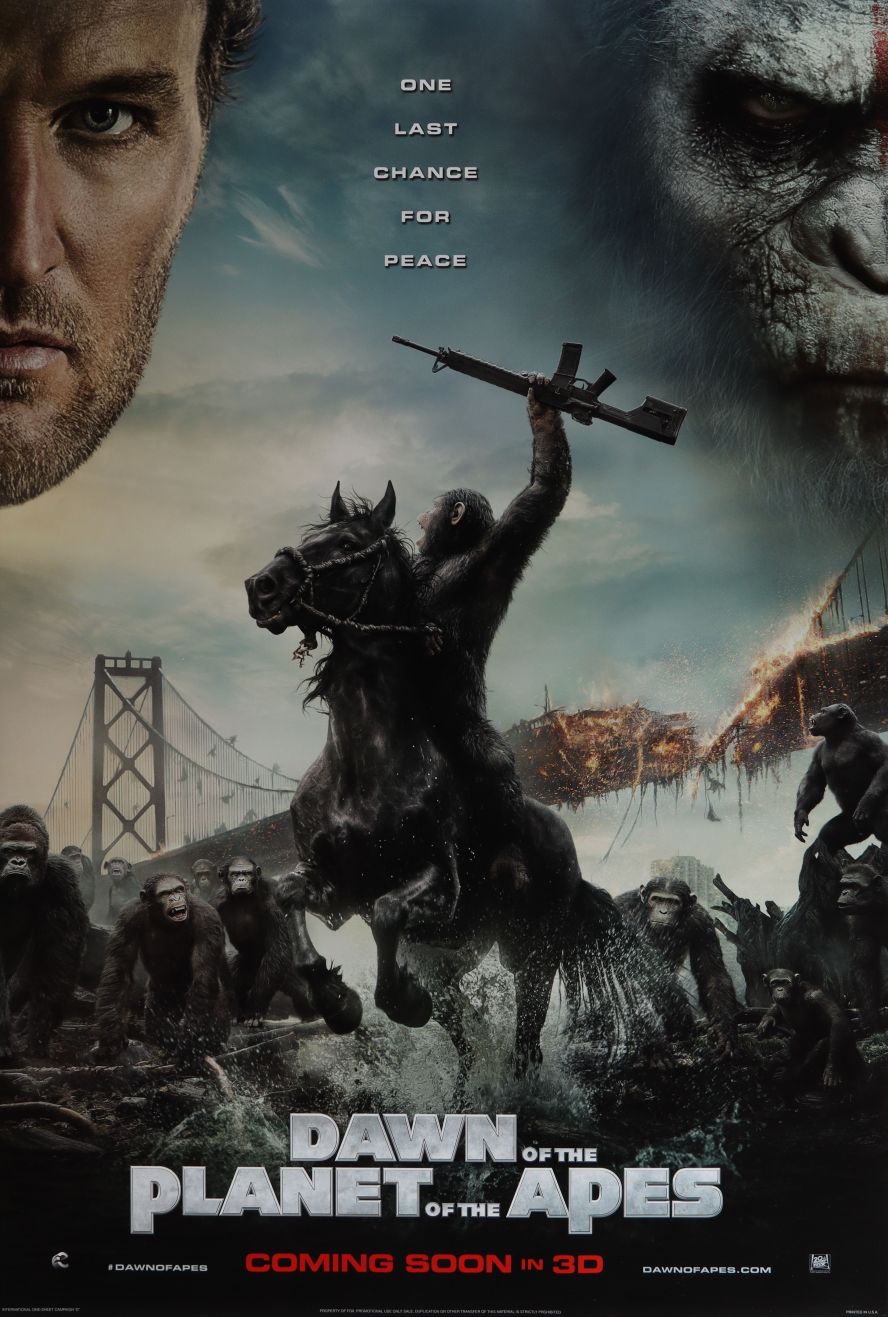 Dawn of the Planet of the Apes (2014) original theatrical movie poster - International Style D