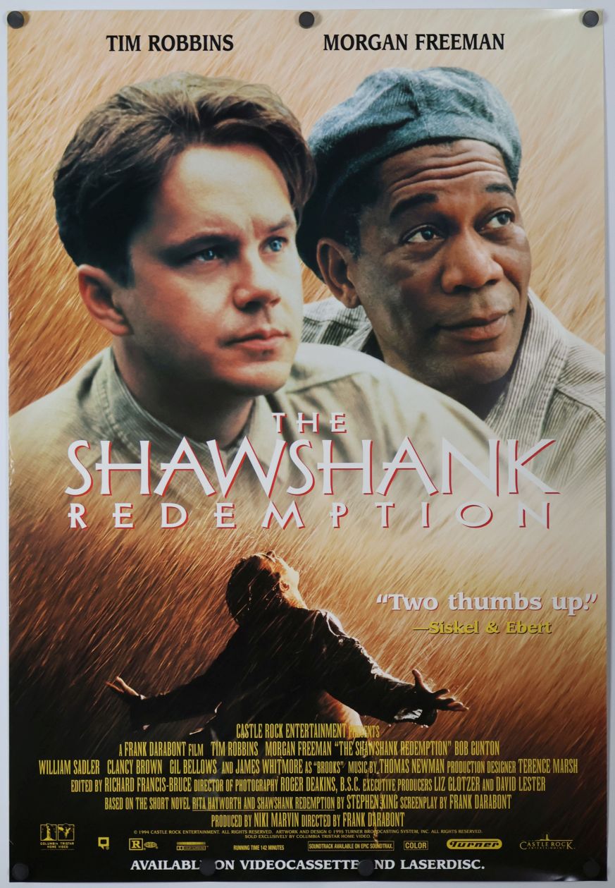The Shawshank Redemption (1994) original theatrical movie poster - Video