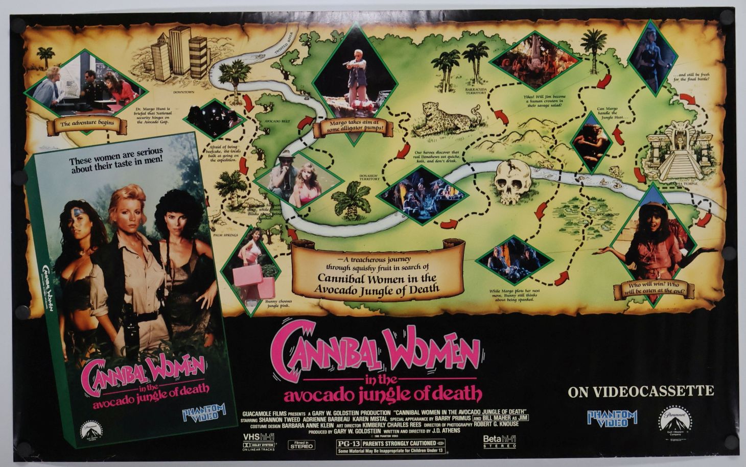 Cannibal Women in the Avocado Jungle of Death (1989) original theatrical movie poster - Video