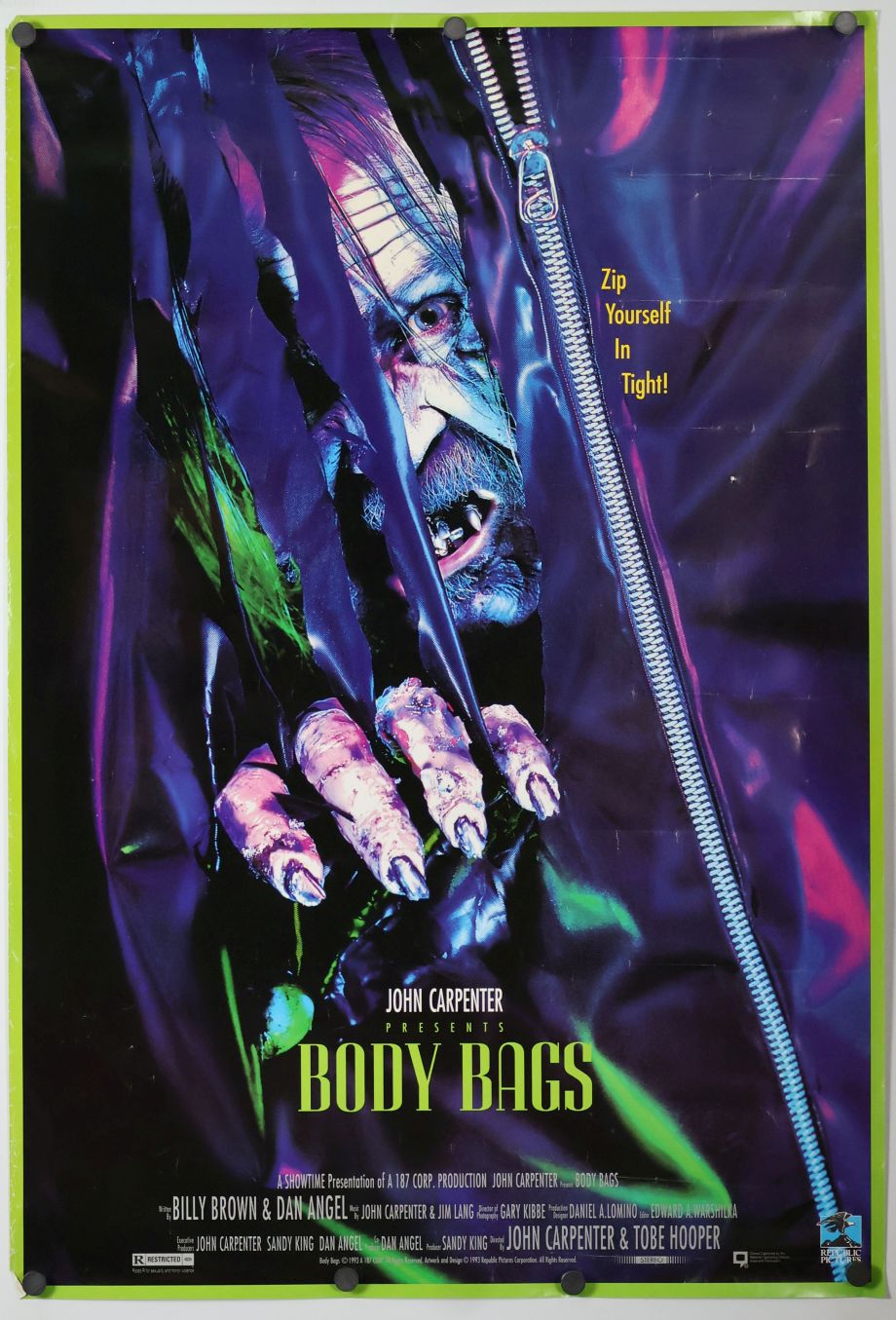 Body Bags (1993) original theatrical movie poster - Video