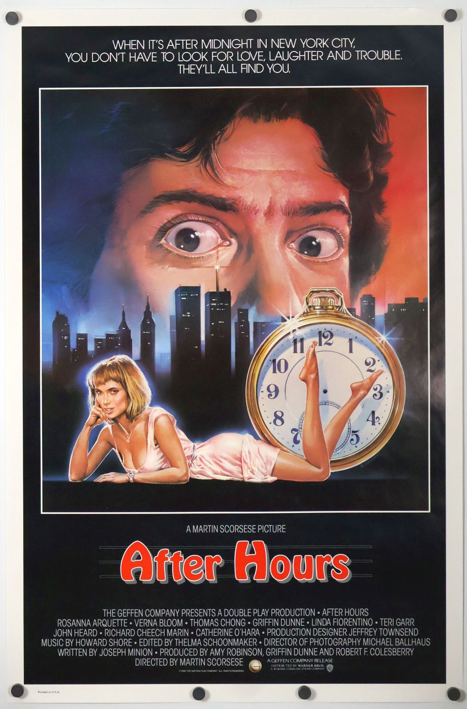 After Hours (1985) original theatrical movie poster - International