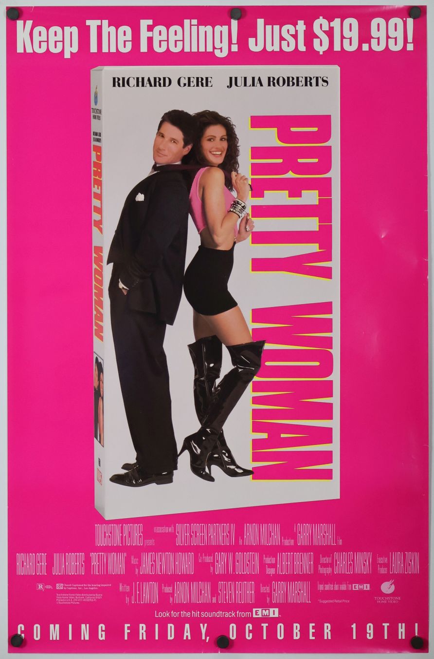 Pretty Woman (1990) original theatrical movie poster - Video