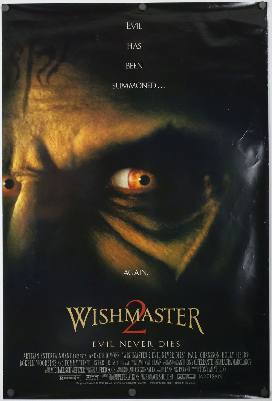 Wishmaster 2: Evil Never Dies (1999) original theatrical movie poster - Final