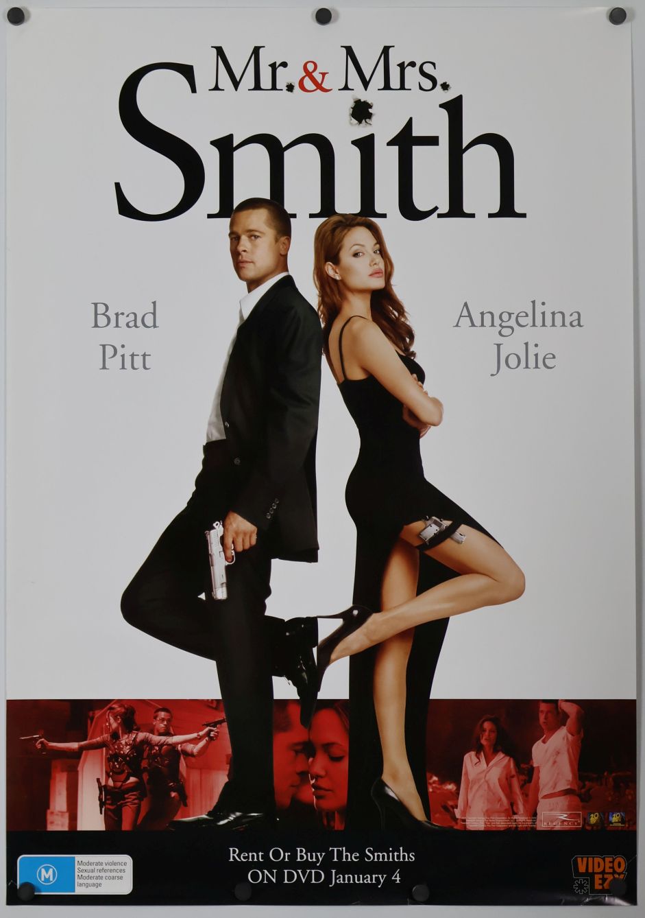 Mr. & Mrs. Smith (2005) original theatrical movie poster - Video