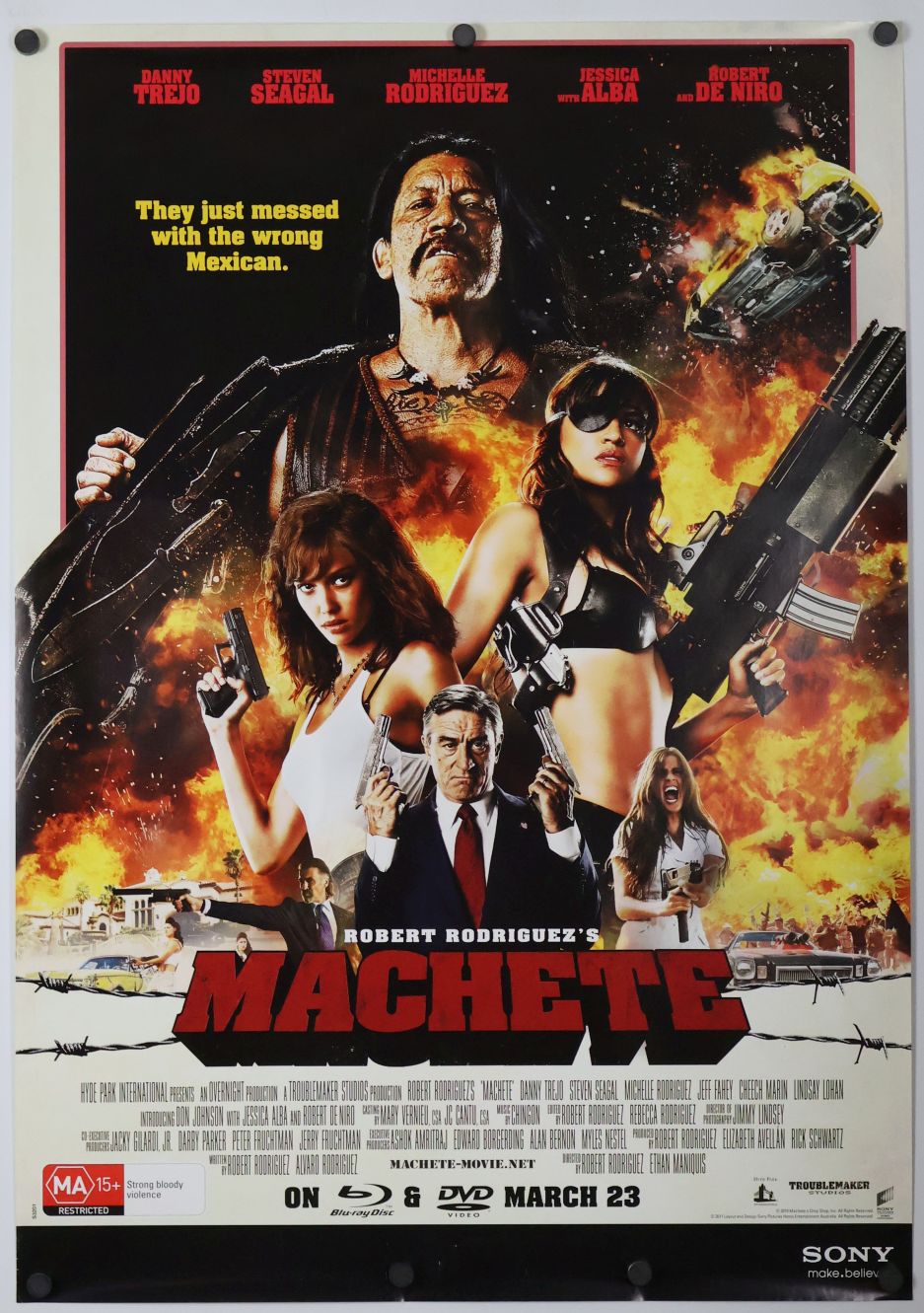Machete (2010) original theatrical movie poster - Video