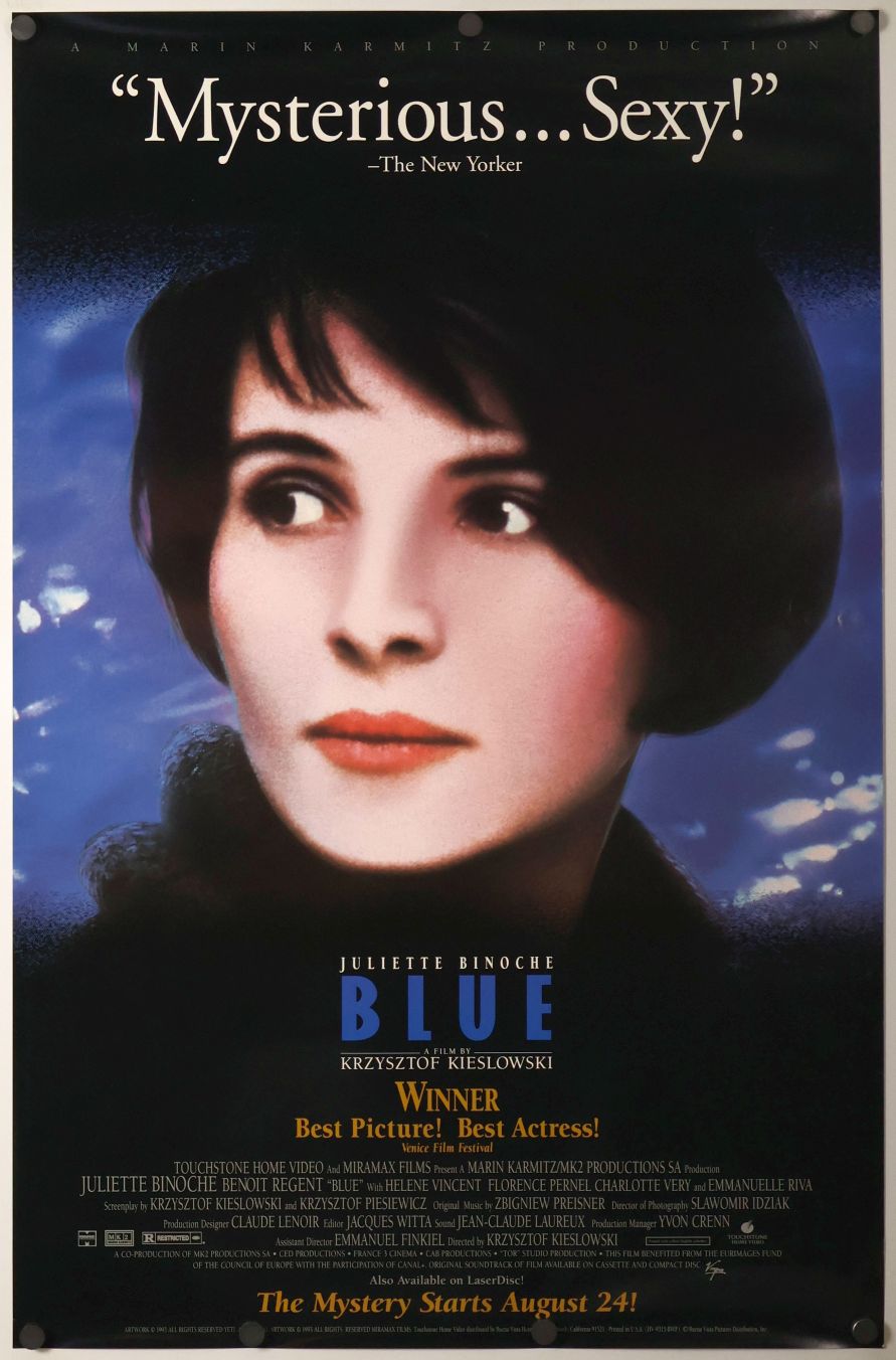 Three Colors: Blue (1993) original theatrical movie poster - Video
