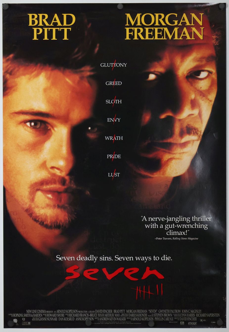 Se7en (1995) original theatrical movie poster - Video