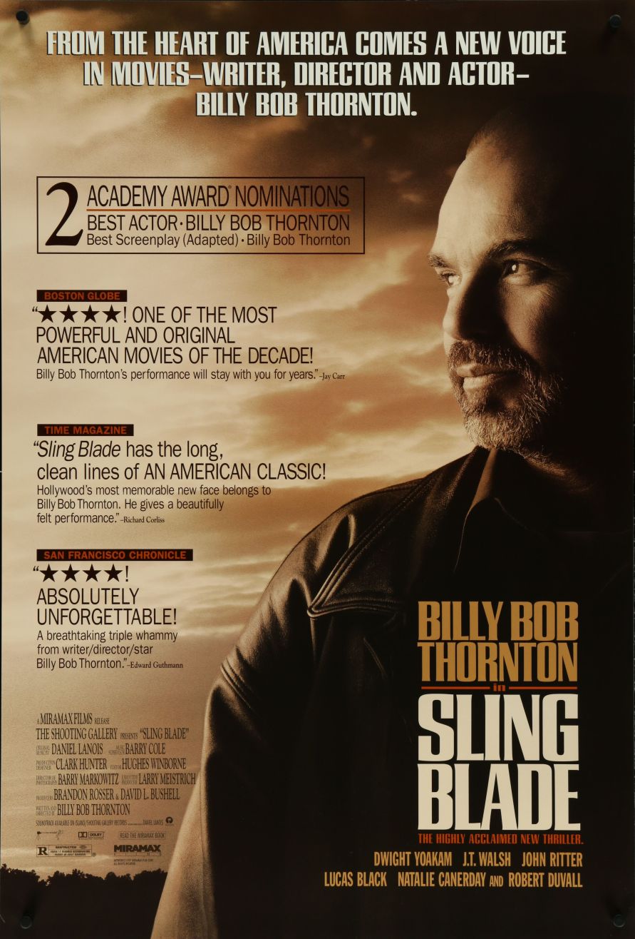 Sling Blade (1996) original theatrical movie poster - Review