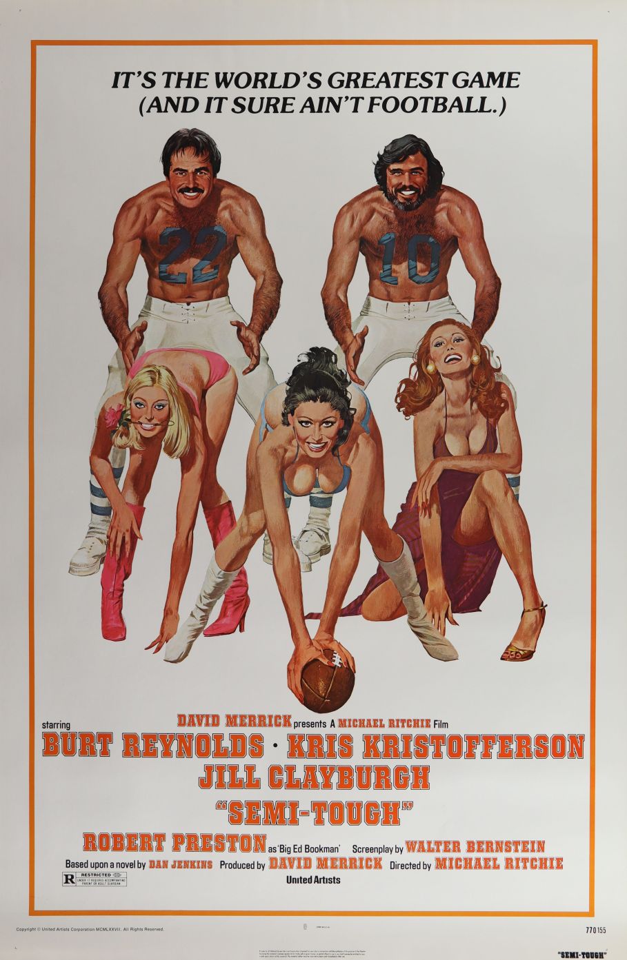 Semi-Tough (1977) original theatrical movie poster - Final