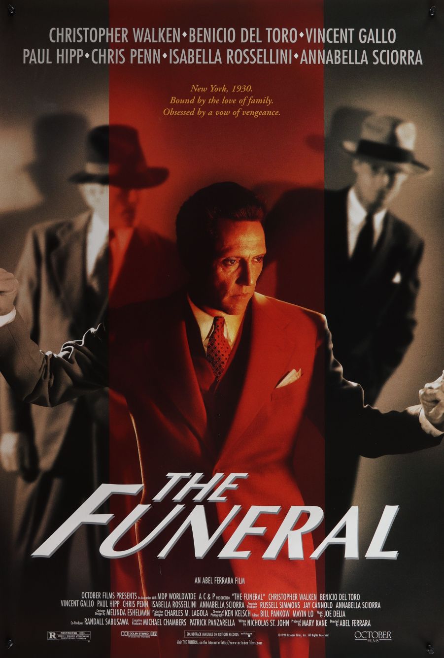 The Funeral (1996) original theatrical movie poster - Final