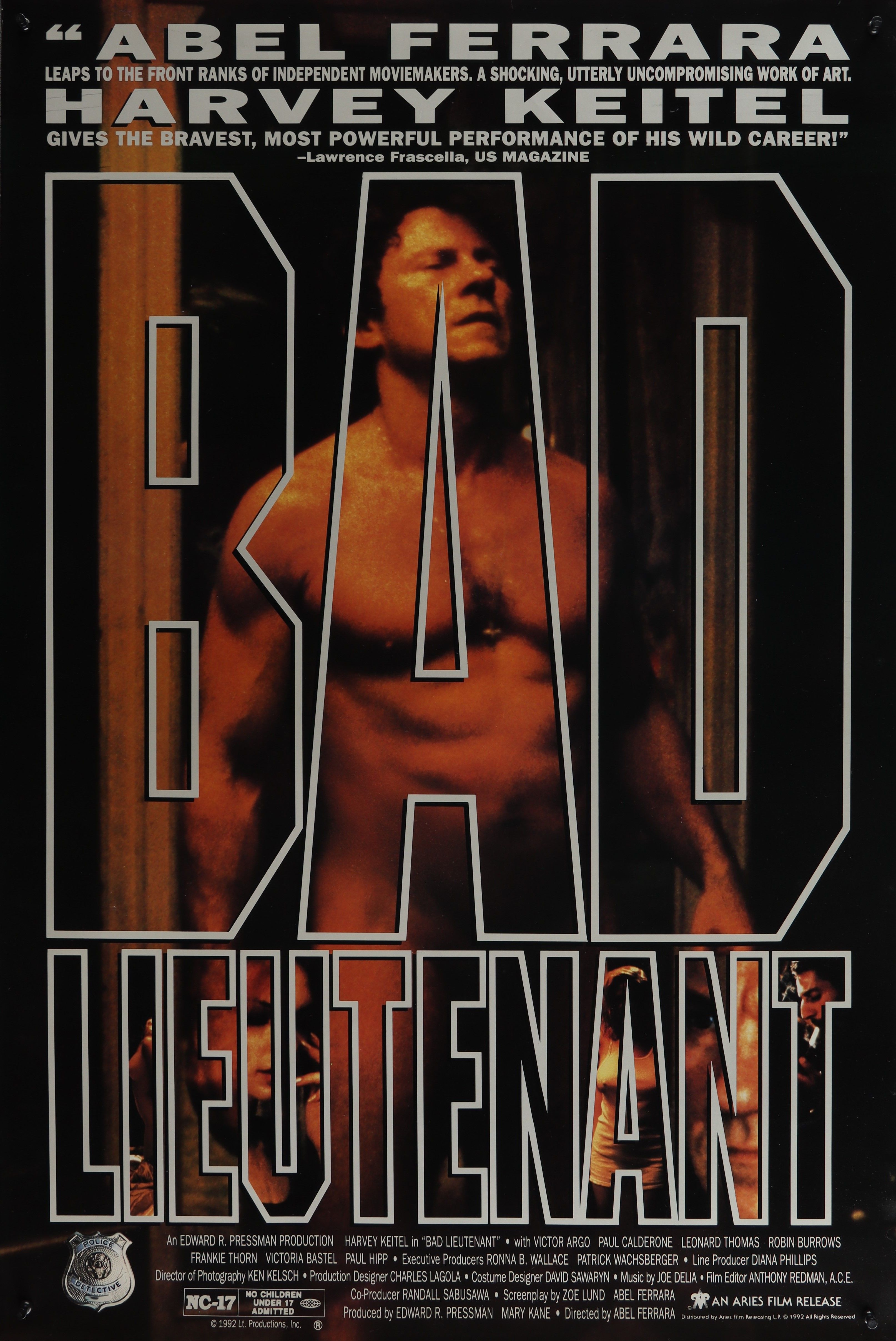 Bad Lieutenant (1992) original theatrical movie poster - Final