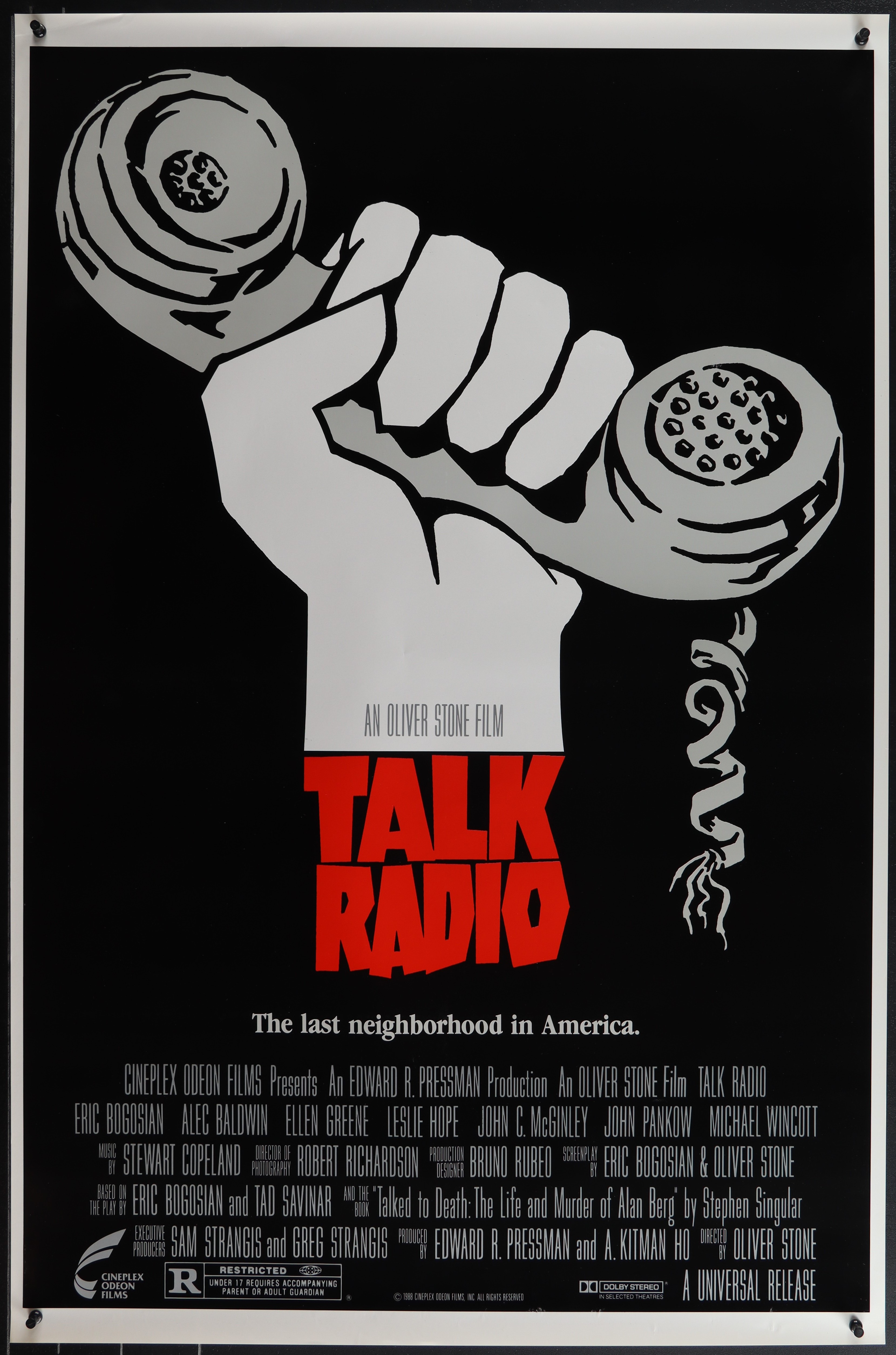 Talk Radio (1988) original theatrical movie poster - Final