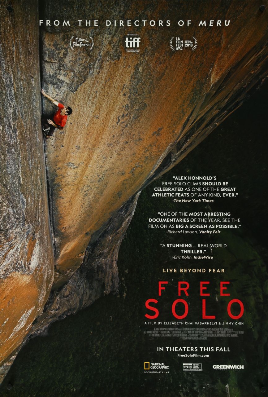 Free Solo (2018) original theatrical movie poster - Final
