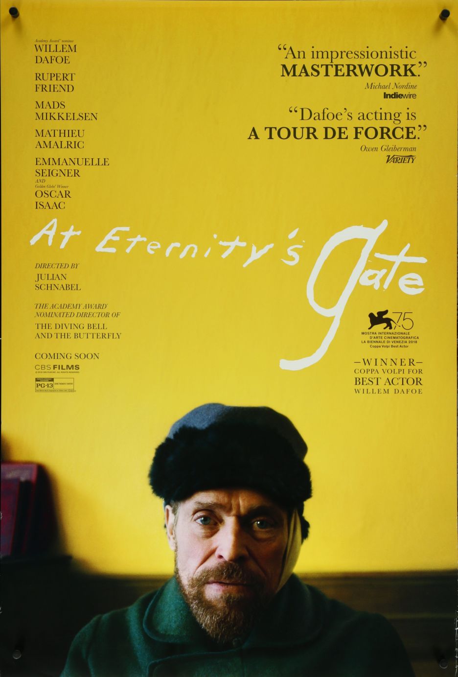 At Eternity's Gate (2018) original theatrical movie poster - Final