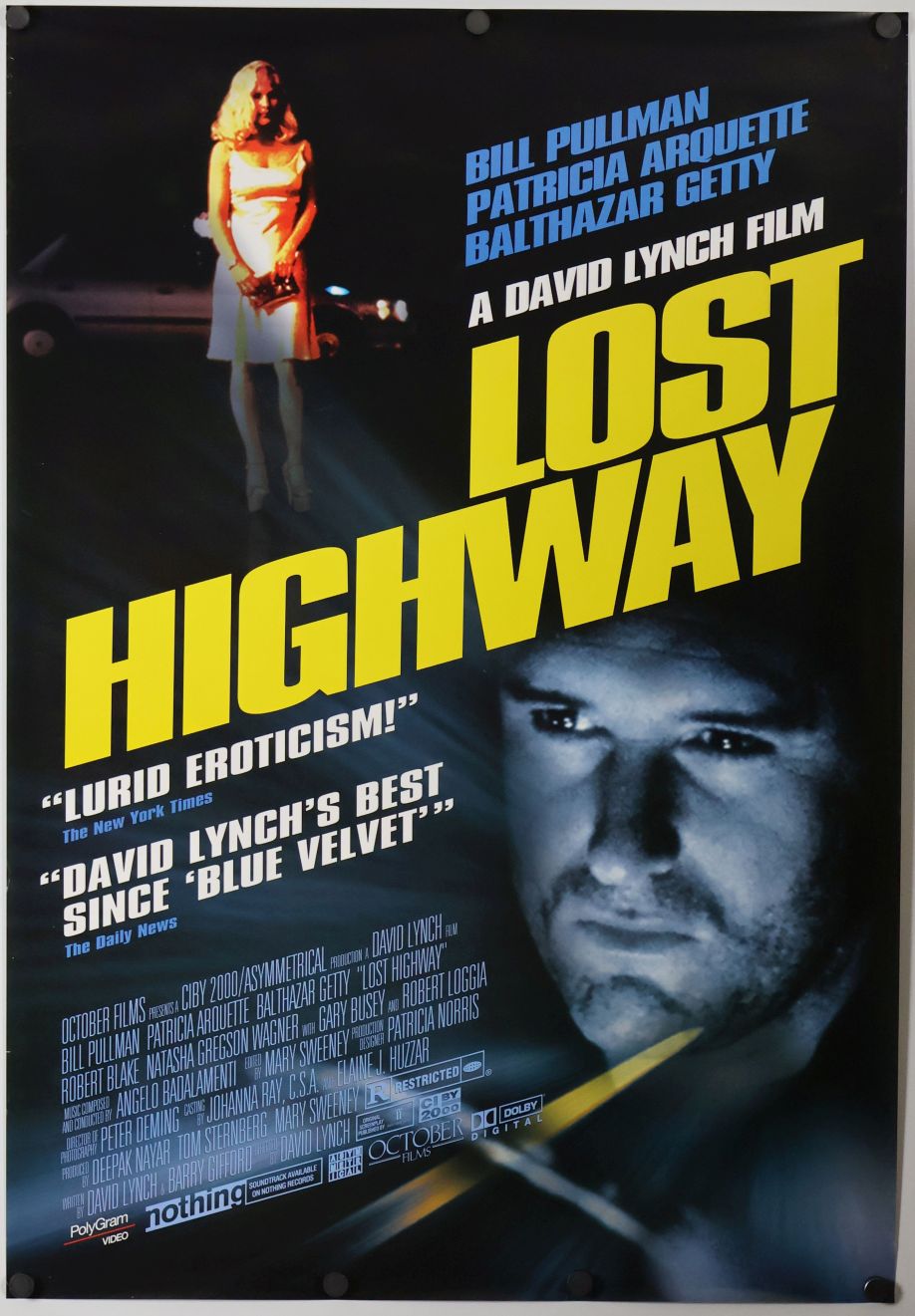Lost Highway (1997) original theatrical movie poster - Video