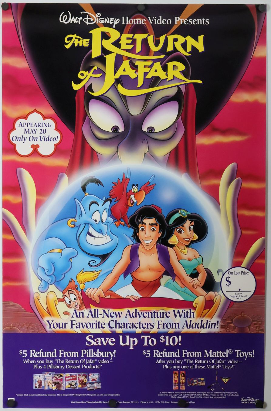 The Return of Jafar (1994) original theatrical movie poster - Video