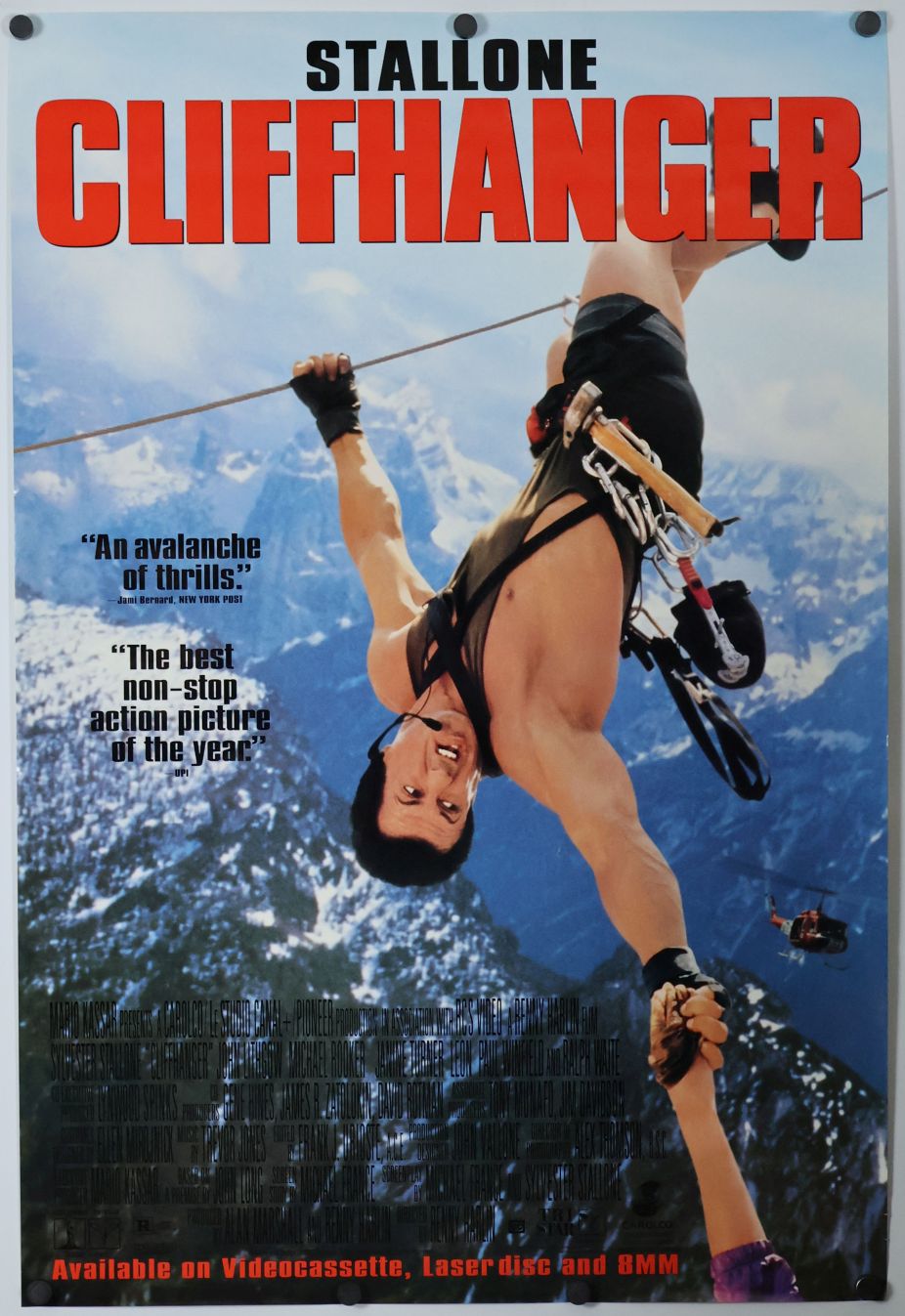 Cliffhanger (1993) original theatrical movie poster - Video