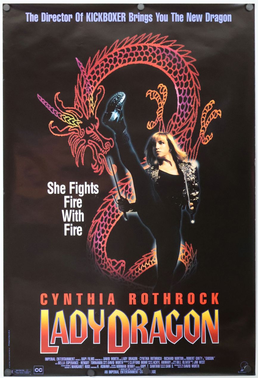 Lady Dragon (1992) original theatrical movie poster - Video