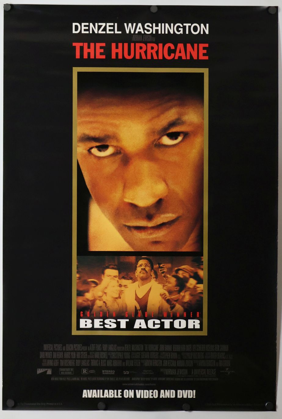 The Hurricane (1999) original theatrical movie poster - Video