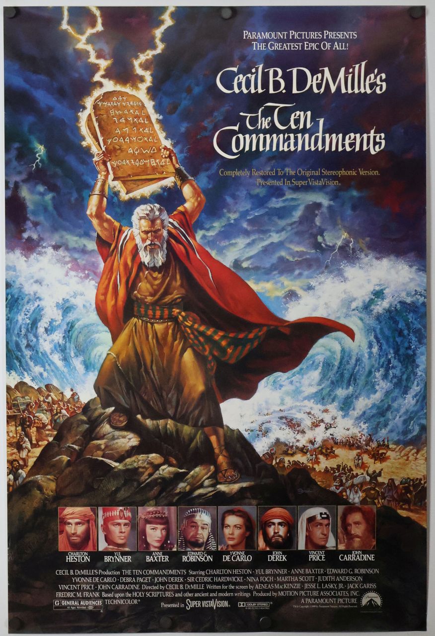 The Ten Commandments (1990) original theatrical movie poster - Re-Release