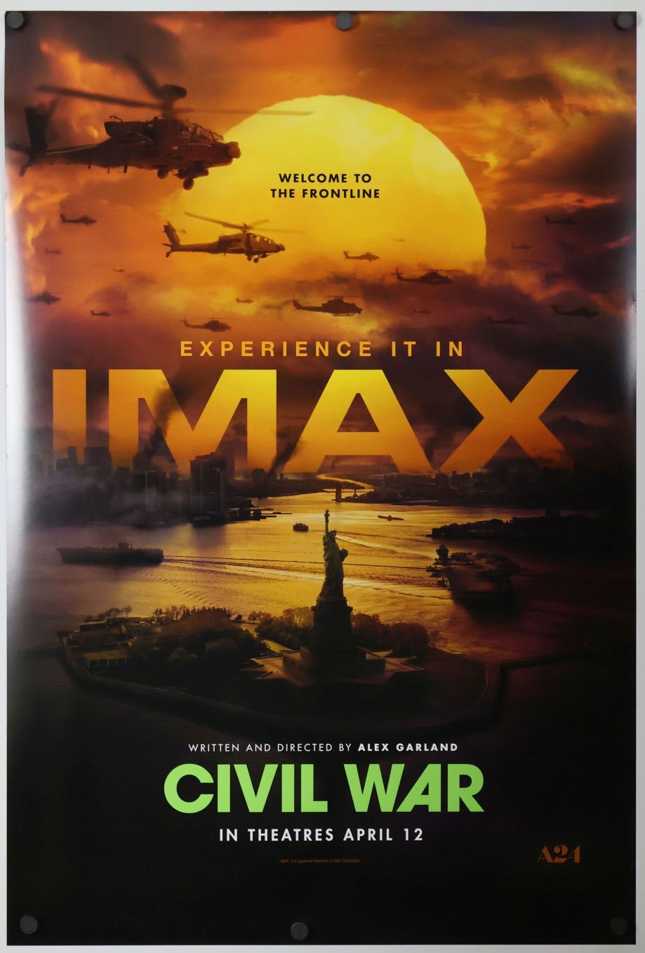 Civil War (2024) original theatrical movie poster - Imax