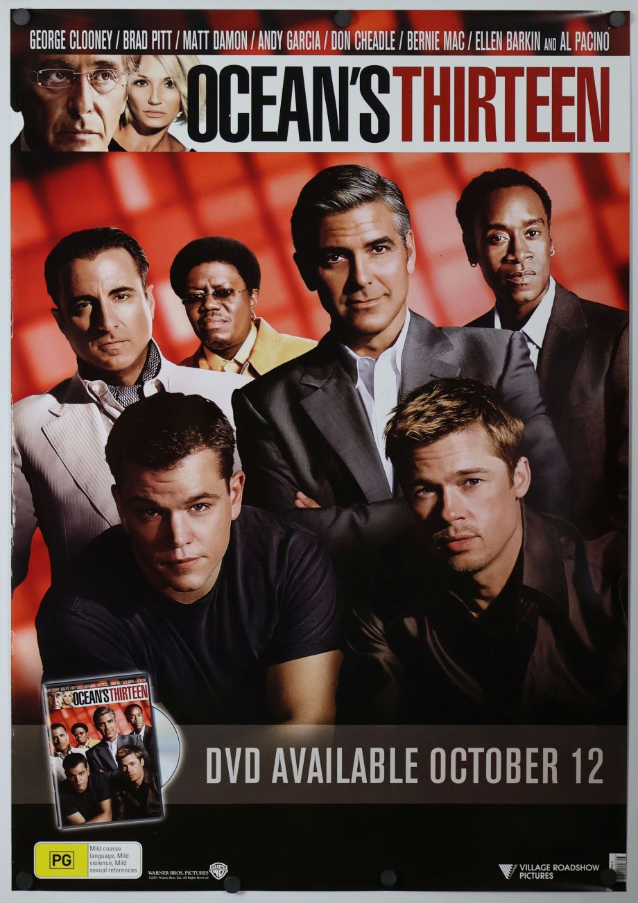 Ocean's Thirteen (2007) original theatrical movie poster - Video