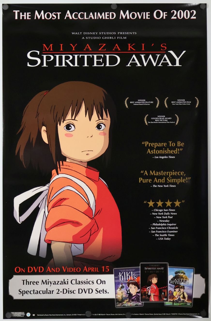 Spirited Away (2002) original theatrical movie poster - Video