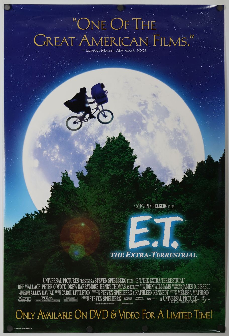 E.T. the Extra-Terrestrial (2002) original theatrical movie poster - Video Re-Release